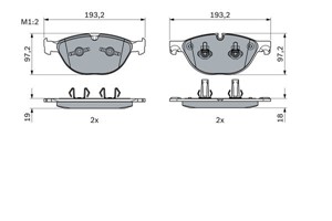 Bremseklosser sett, Framaksel, JAGUAR F-TYPE Cabriolet, F-TYPE Coupé, XF I, XJ, XK Cabriolet II, XK Coupé II, C2D 3801, T2R 7248