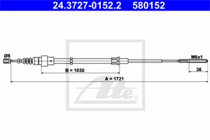Kabel, parkeringsbremse, Bak, VW PASSAT B3/B4, PASSAT B3/B4 Variant, 3A0 609 721 A, 3A0 609 721 C