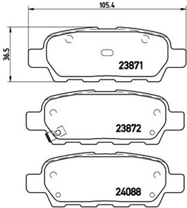 Bremseklosser sett, Bakaksel, INFINITI,NISSAN,RENAULT, 410601408R, 440000027R, 440608H385, 44060AL585, 44060AL586, 44060AL587, 44060AL58