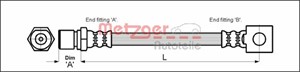 Bremseslange, Foran høyre, Foran venstre, OPEL ASCONA B, 562 318