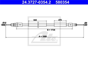 Kabel, parkeringsbremse, Høyre bak, CITROËN XSARA PICASSO, 4745 Z6