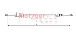 Kabel, parkeringsbremse, Foran, CITROËN,FIAT,LANCIA,PEUGEOT, 0001472957080, 0001487276080, 1472957080, 1487276080, 14877276080, 4745.E9,