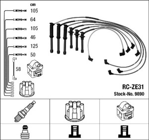 Tennledningssett, MAZDA XEDOS 6, 8BGP-18-140A, 8BGP-18-140B, KF01-18-150B, ZE3118140