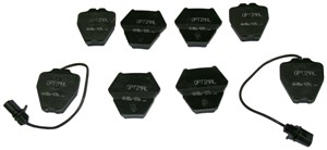 Bremseklosser sett, Framaksel, AUDI A4 B5, A4 B5 Avant, A6 C5, A6 C5 Avant, ALLROAD C5, VW PASSAT B5.5, PASSAT B5.5 Variant, PHAETON, 3D