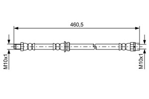 Bremseslange, Bakaksel, Ytre, BMW X5 [E70, F15, F85], X6 [E71, E72, F16, F86], 34 30 6 776 293, 34 30 6 788 437, 34 30 6 853 744, 34 30