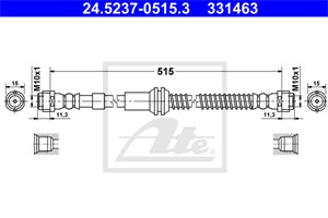 Bremseslange, Framaksel, AUDI Q7, PORSCHE CAYENNE, VW TOUAREG, 7L0 611 701 A, 7L0 611 701 C, 7P6 611 701, 955 355 13 910, 955 355 13 913