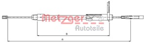 Kabel, parkeringsbremse, Bak, Høyre, MERCEDES-BENZ, 203 420 03 85, 2034200385, A 203 420 03 85, A2034200385