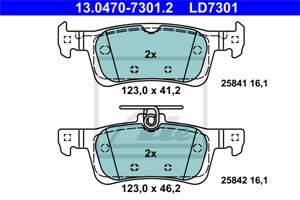 Bremseklosser sett, Bakaksel, PEUGEOT 308 II, 308 Skåp/halvkombi, 308 SW II, 308 SW Skåp / kombi II, 16 108 141 80