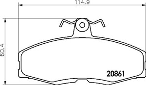 Bremseklosser sett, FORD SIERRA Halvkombi I, SIERRA Turnier, SKODA FAVORIT Pick-up, 115430280, 115430281, 5018981, 6117992, 6137744, 614