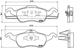 Bremseklosser sett, Framaksel, FORD FOCUS I, FOCUS Sedan I, FOCUS Skåp / kombi I, FOCUS Turnier I, 1064230, 1075558, 1107697, 1136519, 1