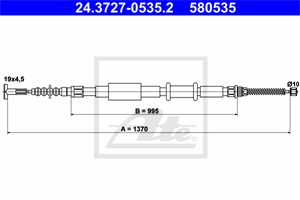 Kabel, parkeringsbremse, Høyre bak, FIAT BRAVA, BRAVO I, 46468157, 7773000