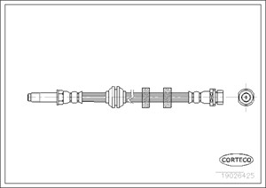 Bremseslange, Framaksel, FORD COUGAR, MONDEO I, MONDEO II, MONDEO Sedan I, MONDEO Sedan II, MONDEO Turnier I, MONDEO Turnier II, 1071938