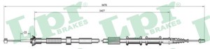 Kabel, parkeringsbremse, Bak, Venstre, ABARTH GRANDE PUNTO, PUNTO, ALFA ROMEO MITO, FIAT GRANDE PUNTO, PUNTO, PUNTO EVO, 55700929