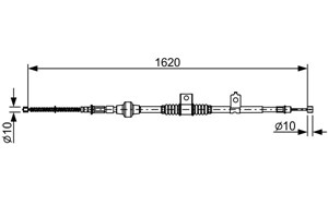 Kabel, parkeringsbremse, Høyre, MITSUBISHI LANCER VIII, LANCER Sportback VIII, 4820A050
