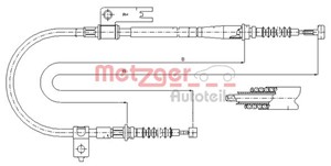 Kabel, parkeringsbremse, Bak, Høyre bak, Høyre, MAZDA 323 F VI, 323 S VI, 626 V, 626 Hatchback V, GE7C44410A, GE7C44410B, GE7C44410C, GE