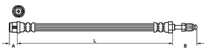 Bremseslange, framaksel, Høyre eller venstre, VW TOUAREG, 7L6611701A, 7L6611701B