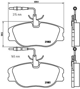 Bremseklosser sett, Framaksel, CITROËN,FIAT,LANCIA,PEUGEOT, 1611458180, 1617249280, 425109, 425110, 425453, 71752992, 71770974, 77362237