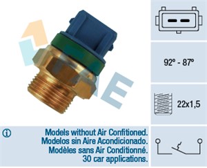 Temperaturbryter, radiator ventilator, CITROËN,PEUGEOT, 1264.31, 1264.43, 16 118 408 80, 16 192 388 80, 4249.45, 4249.46 S1, 4249.46, 96