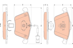 Bremseklosser sett, Framaksel, VOLVO S40 II, V50, 30635328