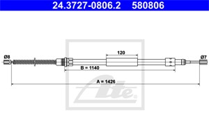 Kabel, parkeringsbremse, Bakre venstre, PEUGEOT 309 I, 309 II, 4745 65