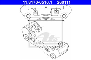 Holder, bremseklave, Framaksel, MERCEDES-BENZ,VW, 000 421 04 06, 000 421 45 06, 2D0 615 125, A 000 421 04 06, A 000 421 45 06