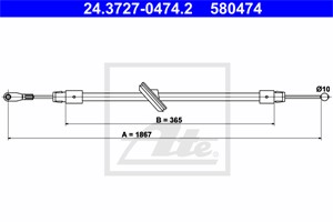Kabel, parkeringsbremse, Foran, MERCEDES-BENZ SPRINTER 5-t Buss [B906], SPRINTER 5-t Flak/chassi [B906], SPRINTER 5-t Skåp [B906], 906 4