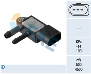 Sensor, avgasstrykk, Avgassrør på lyddemper, AUDI,SEAT,SKODA,VW, 059 906 051 C