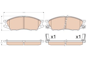 Bremseklosser sett, Framaksel, NISSAN ALMERA Classic, 41060-95F0A, 41060-95F0B