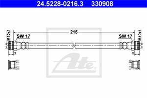 Bremseslange, Bakaksel, ABARTH,ALFA ROMEO,FIAT,PEUGEOT, 4816 19, 4816 20, 55701046