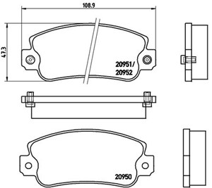 Bremseklosser sett, FIAT,LANCIA,SEAT, 0792589, 5892309, 5892310, 5892312, 5951660, 5951671, 655793385, 71748384, 77362266, 791235, 79123