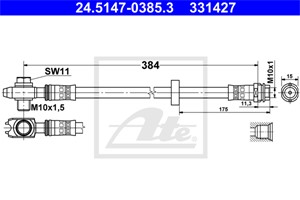 Bremseslange, Framaksel, SEAT,VW, 3A0 611 701, 6N0 611 701 A, 6N0 611 701 B, 6N0 611 701
