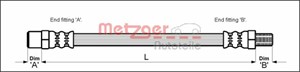 Bremseslange, Bak, Foran, Høyre, Venstre, Ved bremsekaliper, AUDI,VW, 171 611 701G, 171 611 701L, 175 611 701A, 191 611 701, 321 611 701