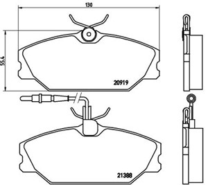 Bremseklosser sett, Framaksel, RENAULT SAFRANE I, 32321800, 410601531R, 6000008895, 7701202050, 7701202896, 7701202973, 7701203070, 7701