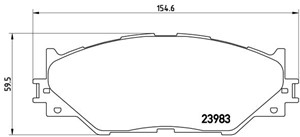 Bremseklosser sett, Framaksel, LEXUS IS II, IS III, IS C, 0446553020, 0446553040