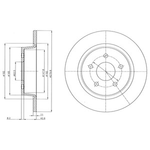 Bremseskive, Bakaksel, FORD, 1683383, AV612A315BA, AV612A3315BA
