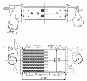 Ladeluftkjøler, OPEL VECTRA B, VECTRA B Halvkombi, VECTRA B Kombi, VAUXHALL VECTRA, 1300403, 52479105, 52479128