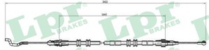 Kabel, parkeringsbremse, Bak, Høyre, Venstre, VW MULTIVAN V, TRANSPORTER Buss V, TRANSPORTER Flak/chassi V, TRANSPORTER Skåp V, 7H360970