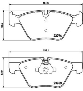Bremseklosser sett, Framaksel, BMW 3 [E90], 3 Cabriolet [E93], 3 Coupé [E92], 3 Touring [E91], X1 [E84], Z4 Roadster [E89], 34112288875,