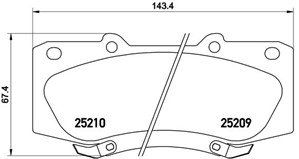 Bremseklosser sett, Framaksel, TOYOTA HILUX Pick-up VII, 044650K240, 044650K260, 044650K320, 044650K340, 04465YZZEF