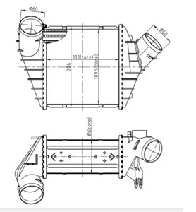 Ladeluftkjøler, VW NEW BEETLE, NEW BEETLE Cabriolet, 096022597, 1C0145803, 1C0145803A, 1C0145805A, 24 11 7 557 071, 96022597
