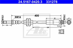 Bremseslange, Bak, FORD FOCUS C-MAX, 1328519, 3M51-2282-GB