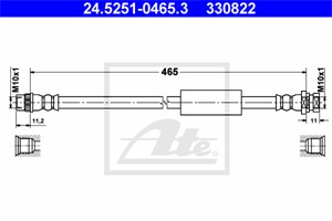 Bremseslange, Høyre bakaksel, NISSAN,OPEL,RENAULT,VAUXHALL, 44 15 699, 46286-00QAA, 77 01 057 740, 93182623
