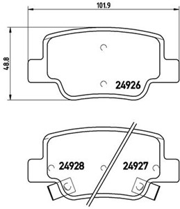Bremseklosser sett, Bakaksel, TOYOTA VERSO, VERSO VAN, 044660F010, 044660F011, 04466YZZE7