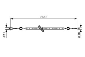 Kabel, parkeringsbremse, Foran, Senter, MERCEDES-BENZ, 906 420 58 85, A 906 420 58 85