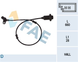 Sensor, hjulturtall, Høyre bakaksel, MERCEDES-BENZ S-KLASS [W220], S-KLASS Coupé [C215], 220 540 05 17, A 220 540 05 17, ALS-409
