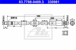 Bremseslange, Bakaksel, FORD FOCUS II, FOCUS Cabriolet II, FOCUS Sedan II, FOCUS Skåp / kombi II, FOCUS Turnier II, 1324028, 1347496, 13