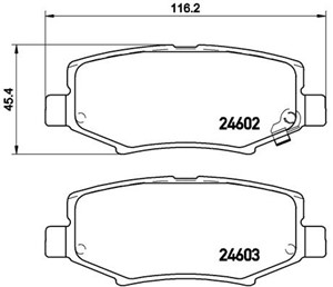 Bremseklosser sett, Bakaksel, DODGE NITRO, NITRO VAN, JEEP CHEROKEE, COMPASS, WRANGLER III, WRANGLER IV, 00K68003776AA, 68003776AA