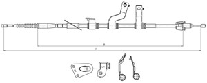 Kabel, parkeringsbremse, Bakre venstre, HYUNDAI i30, i30 Coupé, i30 Kombi, 59760-A6300