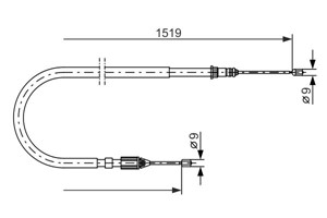 Kabel, parkeringsbremse, Venstre, RENAULT MEGANE Grandtour I, Megane Kombi van I, 82 00 035 047