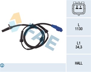 Sensor, hjulturtall, Framaksel, CITROËN C2, C3 I, C3 Pluriel, PEUGEOT 1007, 4545 97, 4545.97, 96 387 201 80, 96.387.201.80